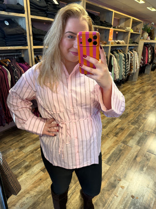 VMCGINA BELT LS SHIRT WVN CUR Pink-A-Boo/cocoa brow