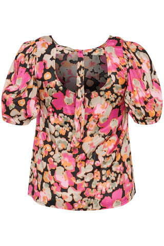 KCnatalia Blouse Pink Melon Blurry Flower