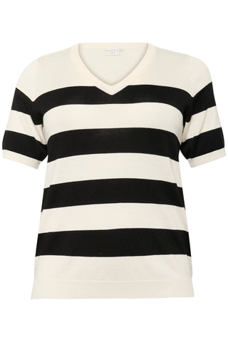 KClizzy Striped V-neck Turtledove/black