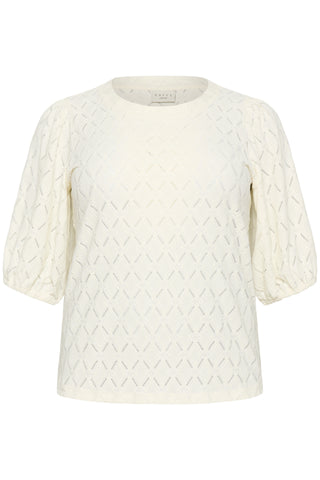 KCtina Short SL Lace Blouse Chalk