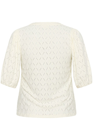 KCtina Short SL Lace Blouse Chalk
