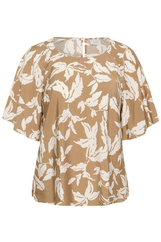 KCmarla Blouse Oak Chalk Leafs