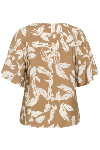 KCmarla Blouse Oak Chalk Leafs