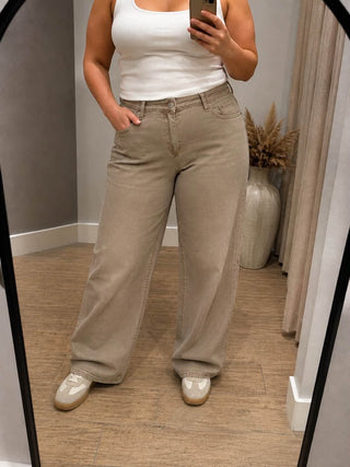 Wide Leg Jeans Beige LWP-535L