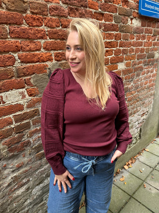 VMCNEWLIMONE LS V-NECK PULLOVER BOO CUR Windsor Wine