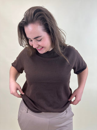 CARLOYAL 2/4 O-NECK PULLOV KNT NOOS Chocolate Torte/Melange