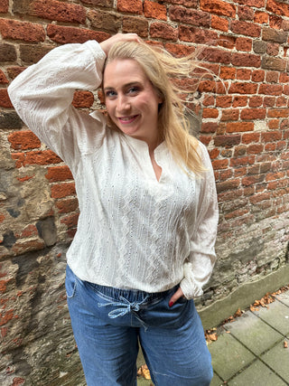 CARMINNA L/S TOP JRS Cloud Dancer
