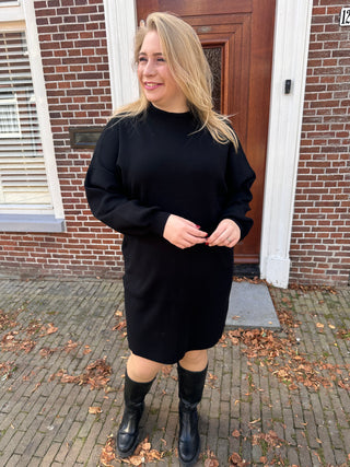 VMCNANCY LS FUNNELNECK DRESS NOOS CUR Black