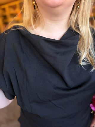 CAREMBER S/S WATERFALL TOP JRS Black