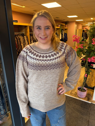 VMCSIMONE LS NORDIC PULLOVER GA BOO CUR Sulver Mink/BIRCH/WIND