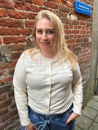 VMCKALI LS O-NECK CARDIGAN JRS CUR Birch