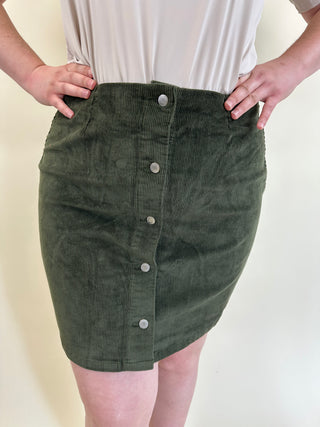 VMCETTA HR SHORT CORD SKATER SKIRT CUR Forest Night