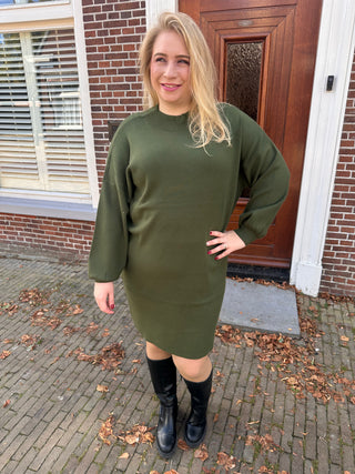 VMCNANCY LS FUNNELNECK DRESS NOOS CUR Rifle Green