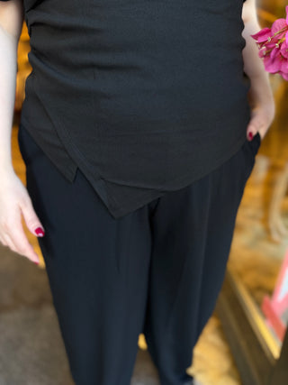 CAREMBER S/S WATERFALL TOP JRS Black