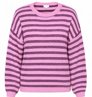 CARMONIQUE LS LOOSE O-NECK KNT Cyclamen/Mel/fig