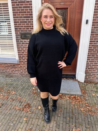 VMCNANCY LS FUNNELNECK DRESS NOOS CUR Black