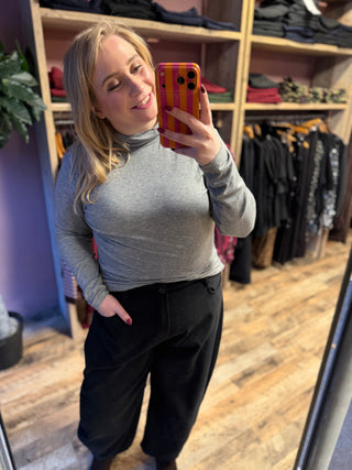 CARSIA L/S ROLL NECK TOP JRS Medium Grey Mel