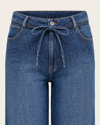 CARGIANNA MW RINESTONE STRAIGHT AZ758 Dark Blue Denim
