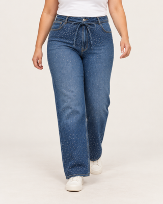 CARGIANNA MW RINESTONE STRAIGHT AZ758 Dark Blue Denim