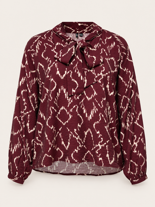VMCMILAN L/S TOP WVN BTQ CUR Windsor Wine/MILAN