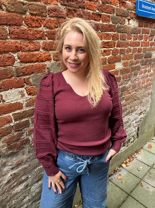 VMCNEWLIMONE LS V-NECK PULLOVER BOO CUR Windsor Wine