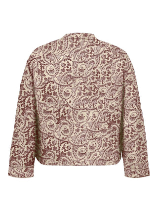 CARHALLIE QUILTED JACKET OTW Egret ZINFANDEL TILE PRINT