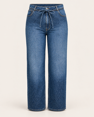 CARGIANNA MW RINESTONE STRAIGHT AZ758 Dark Blue Denim