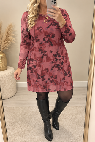 CARJUNGLE L/S BELL MINI DRESS JRS Rumba/ Red/Blurry