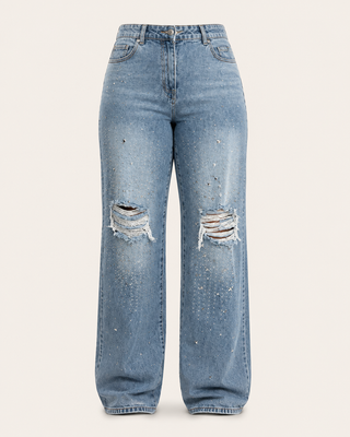Wide Leg Jeans Glitter PPSA6063-M