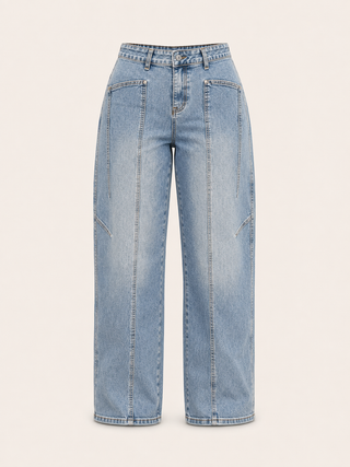 Relaxed Straight Jeans Streep LWP-1932
