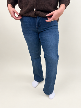 CARWILLY HW FLARED DNM REA409 NOOS Blue Black Denim lengte 30