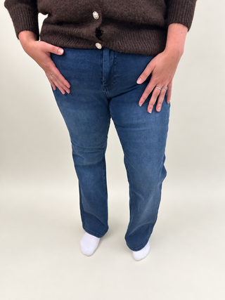 CARWILLY HW FLARED DNM REA409 NOOS Blue Black Denim lengte 34