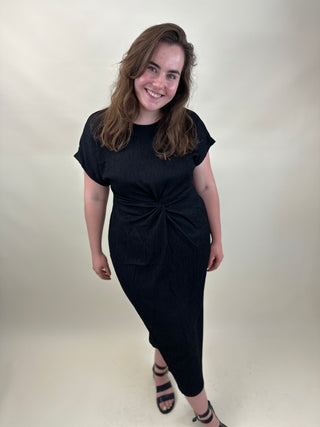 VMCAMANDA CS O-NECK ANKLE DRESS JRS CUR Black
