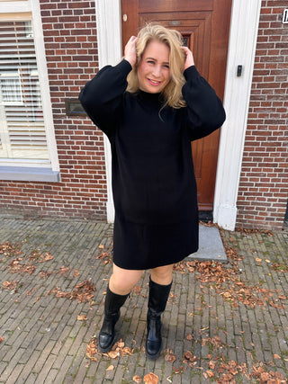 VMCNANCY LS FUNNELNECK DRESS NOOS CUR Black