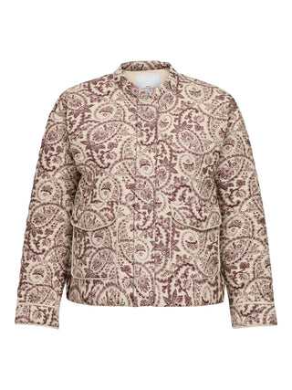 CARHALLIE QUILTED JACKET OTW Egret ZINFANDEL TILE PRINT