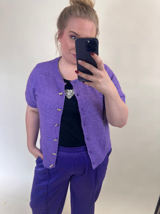 VMEMMERY SS KNIT CARDIGAN EXP CUR Royale Purple