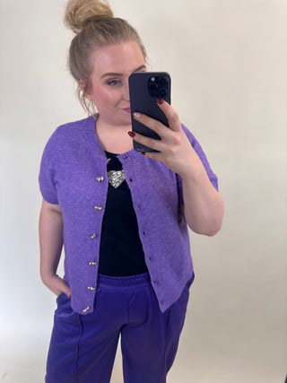 VMEMMERY SS KNIT CARDIGAN EXP CUR Royale Purple
