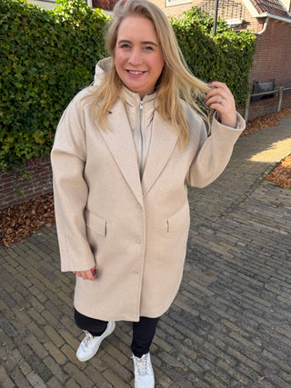 CARBLOOM HOOD COAT OTW Simply Taupe/Melange