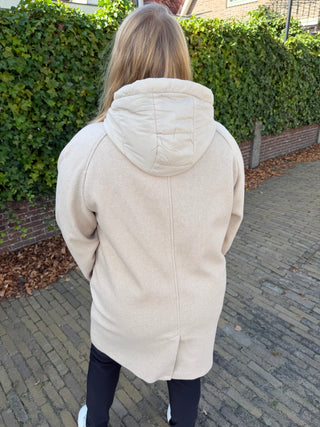 CARBLOOM HOOD COAT OTW Simply Taupe/Melange
