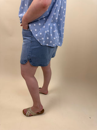 PCPOLIN MW DENIM SHORTS QX Medium Blue Denim