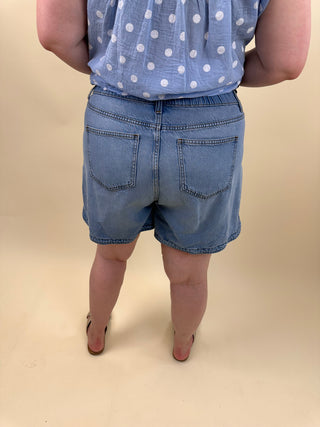 PCPOLIN MW DENIM SHORTS QX Medium Blue Denim