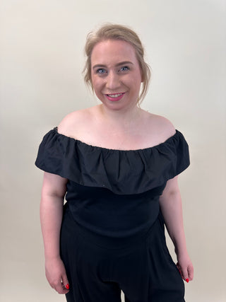 VMCANE OFF SHOULDER TOP JRS CUR Black