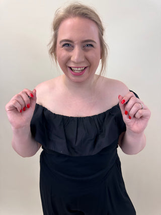 VMCANE OFF SHOULDER TOP JRS CUR Black