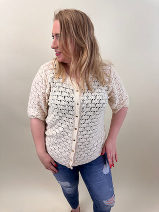 VMCKORA 2/4 O-NECK BUTTON CARDIGAN CUR Birch