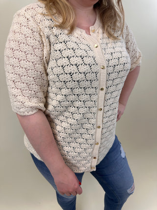 VMCKORA 2/4 O-NECK BUTTON CARDIGAN CUR Birch