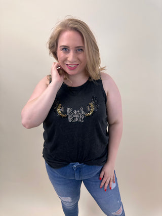 CARLUCY S/L TANK TOP JRS Black/Rock & rol
