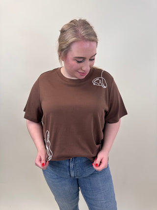VMCIRENE SS O-NECK TOP JRS CUR Cocoa Brown/BIRCH