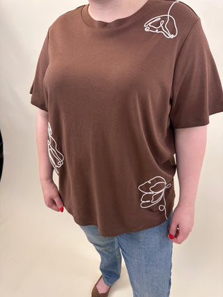 VMCIRENE SS O-NECK TOP JRS CUR Cocoa Brown/BIRCH