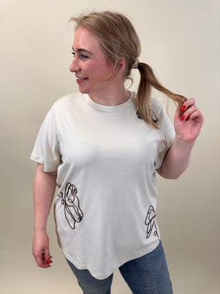 VMCIRENE SS O-NECK TOP JRS CUR Birch/Cocoa Brown