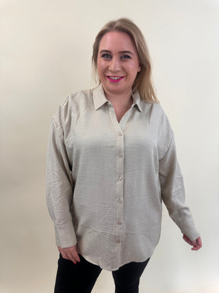 VMCMELANEY QUEENY LS SHIRT WVN NOOS CUR Overcast/Melange